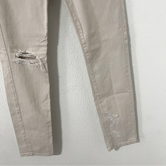 7 For All Mankind “The Slim Cigarette” Destroyed Women’s Jeans Size 27 Beige EUC - Picture 3 of 11